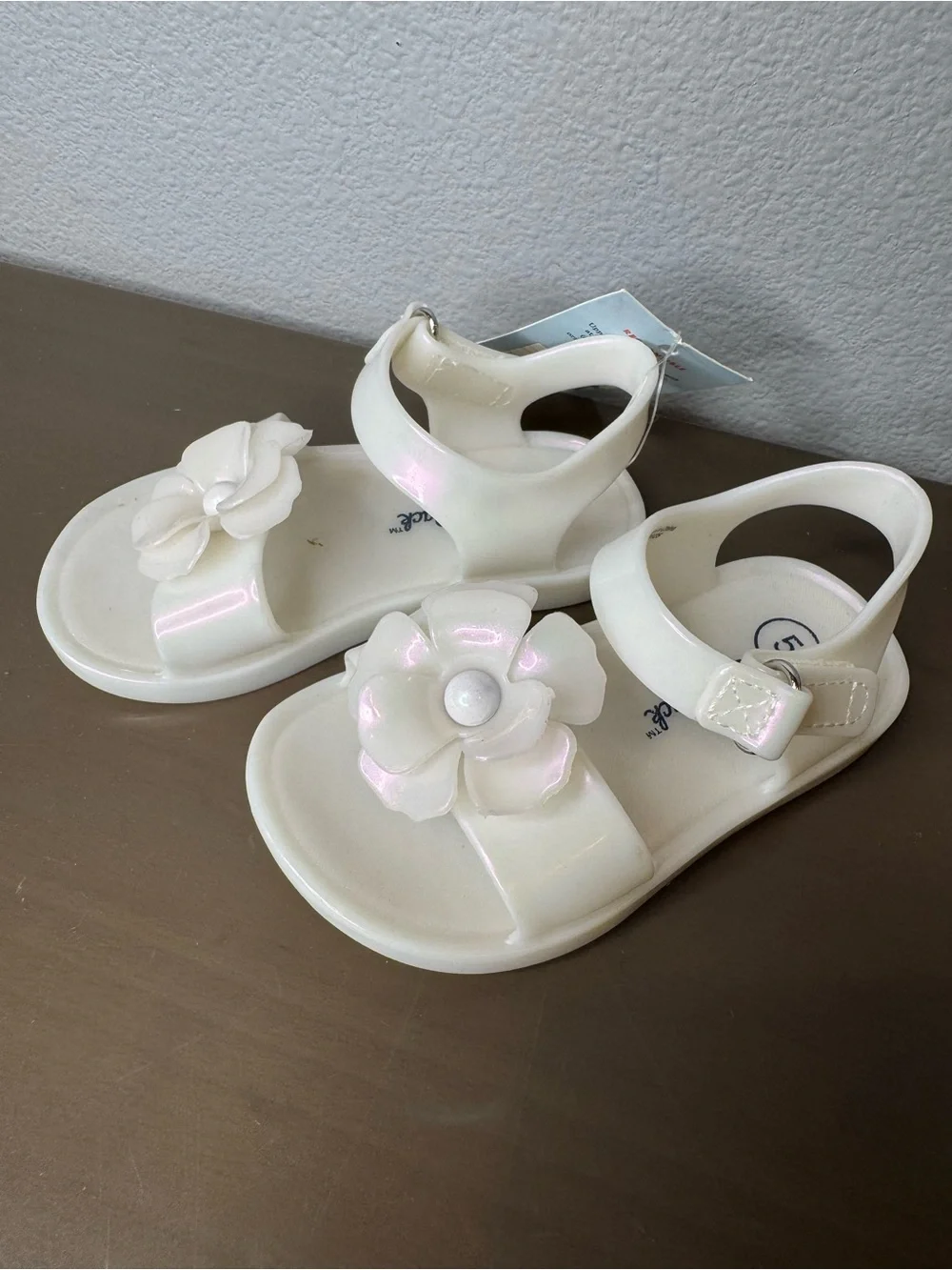 NWT 5 Cat & Jack White Girls Floral Jelly Sandals